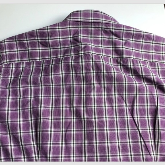 ETON contemporary purple checkered cotton shirt Sz 17.5 /44 - Picture 6 of 7